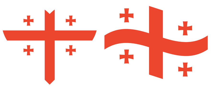 Waving flag of Georgia country isolated. Sakartvelo wavy flag.