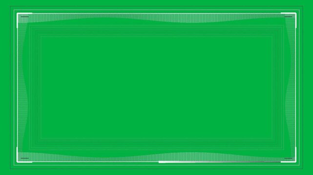 Minimalist Green Screen Border for Presentation or Video Background