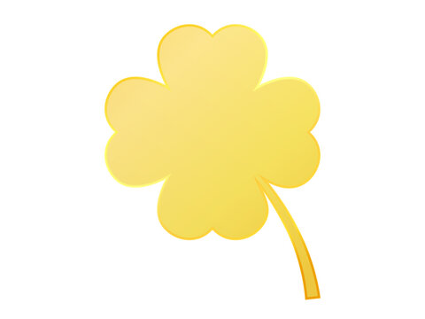 Lucky golden clover leaf on isolated background