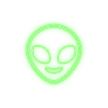 Neon extraterrestrial alien isolated