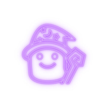 Purple neon mage isolated