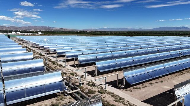 CSP solar thermal power plant parabolic trough reflectors