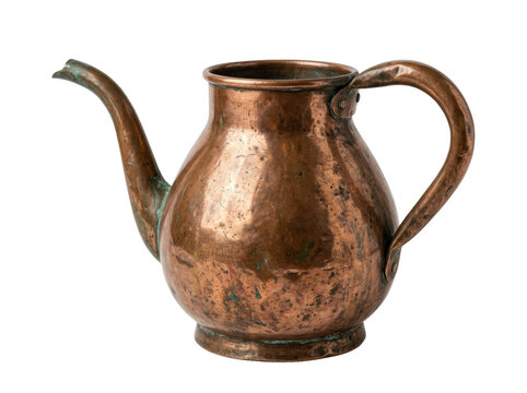 Vintage Copper Pitcher Isolated