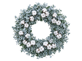 Frosted Eucalyptus and Cotton Wreath © ieps