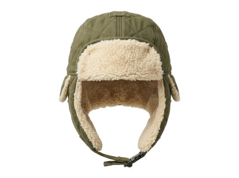 Olive Green Quilted Winter Trapper Hat