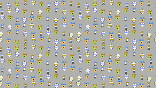 Pattern of award medals and shields