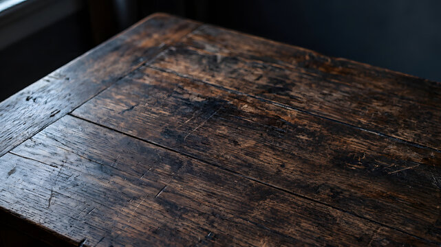 Dark aged wooden surface with rich natural texture