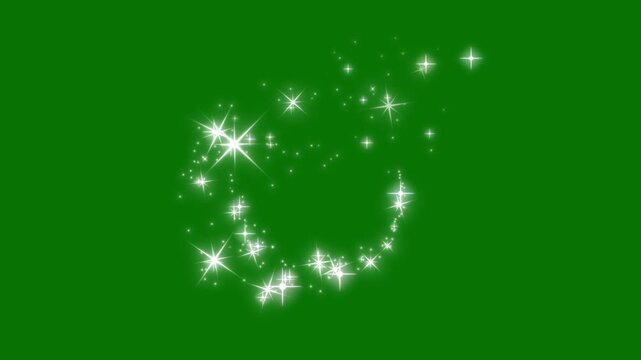 White glitter effect, sparkling particle swirl, flowing light wave, abstract magic trail, luxury starlight explosion, spark asset on chroma key