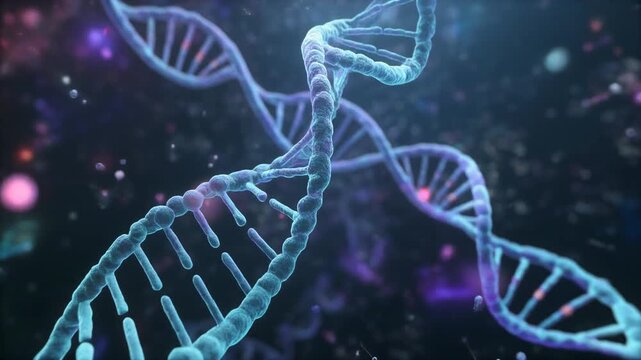 3D DNA Helix Animation Genetic Code, Science, Research, Biotechnology, Abstract