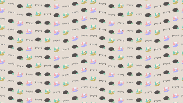 Stylized landscape pattern