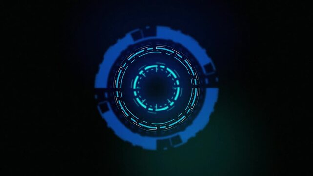 Blue futuristic HUD circular tech UI interface seamless loop motion