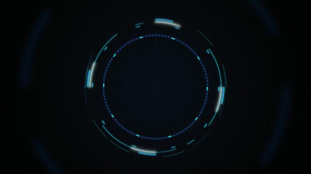 HUD circular interface futuristic rings rotating seamless loop