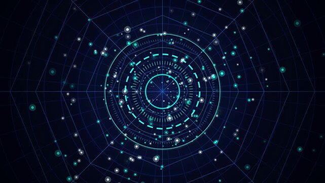 Radar HUD user interface grid tunnel seamless loop motion background