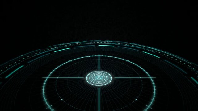 Cyan HUD radar targeting reticle seamless loop background