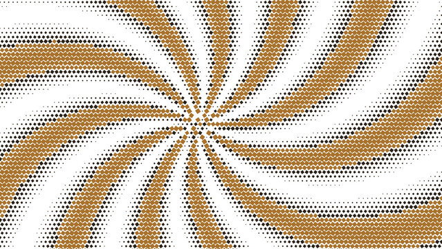 Abstract background, with a spiral, pattern of orange, dots on a, black background, swirling, digital light effect, geometric vortex shape isolated on a transparent background