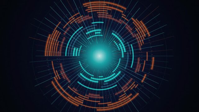 HUD concentric interface spinning seamless loop motion background