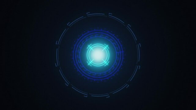 HUD target reticle spinning seamless loop technology background