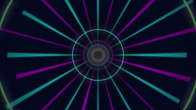 Neon 3D retro futuristic tunnel flight seamless loop background