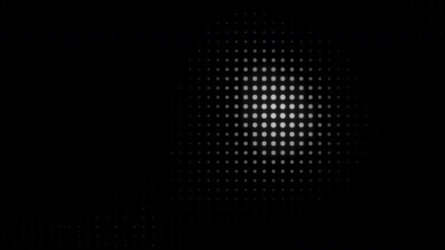 Abstract black and white halftone dot gradient background animation