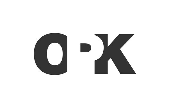 OPK logo design. Initial letter O P K bold font style for tech startups, consulting, corporate branding. Creative company name, headlines typography identity, trendy logotype.
