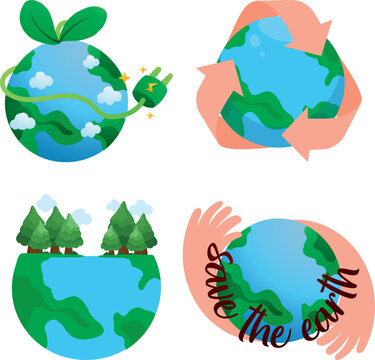 Global Ecology and Earth Conservation Symbol Collection