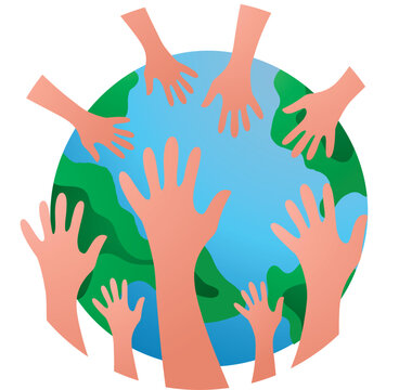 Human Hands Protecting Planet Earth Environmental Awareness Artwork