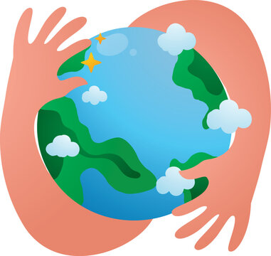 Hands Protecting Planet Earth Environmental Conservation Concept