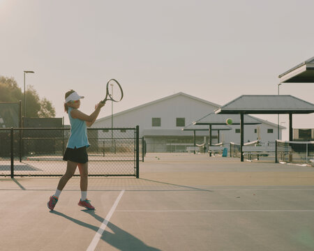 junior tennis player with racket