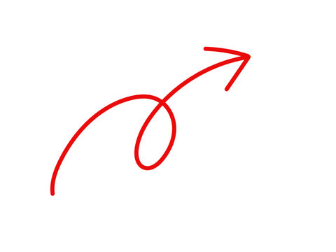 Vector illustration of a curved arrow