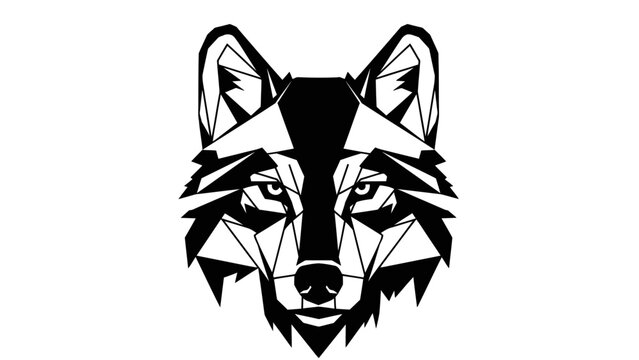 Geometric Wolf Head Vector Illustration