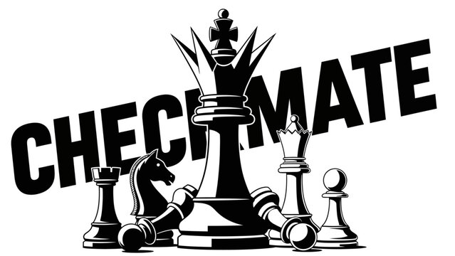 Checkmate Chess Game Concept with King and Pieces