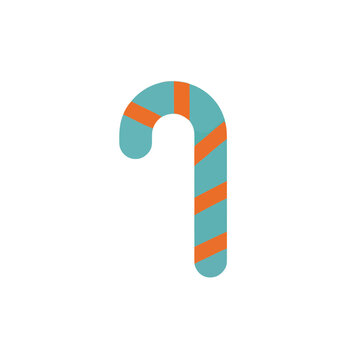 Candy cane with blue and orange stripes