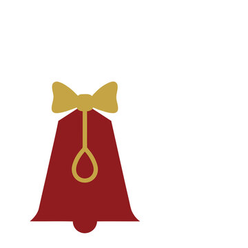 Red bell with gold bow and clapper