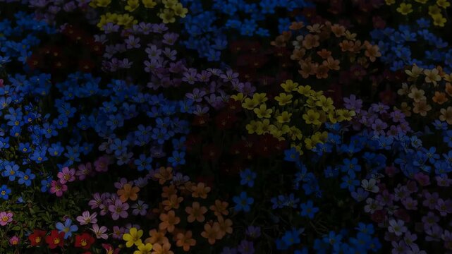 Many small colorful blooming flowers
