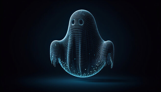 Halloween 3D Creepy Ghost made by particles