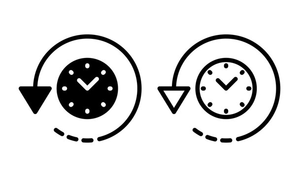 History icon vector. redo history icon. Rewind time icon.