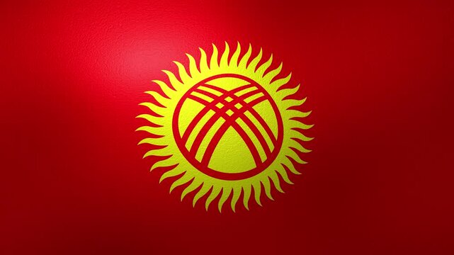Kyrgyzstan national flag waving in the wind