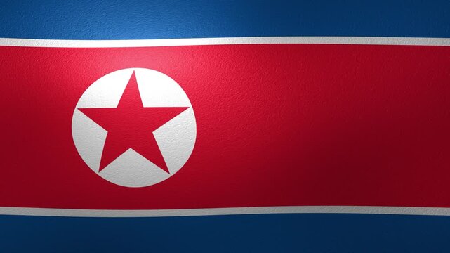 Waving national flag of North Korea animation