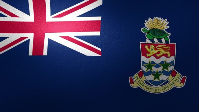 Cayman Islands national flag waving in the wind
