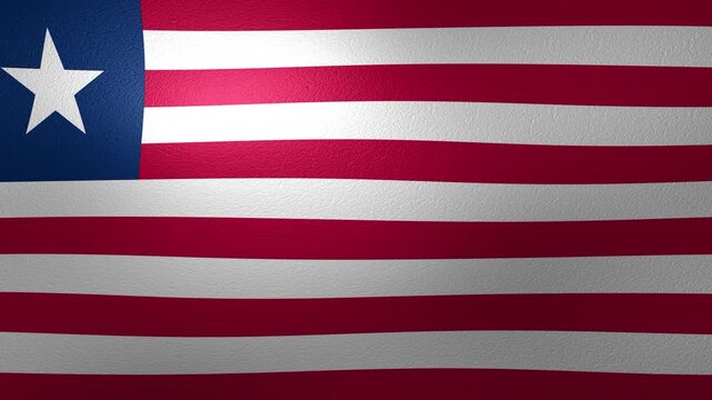 Waving national flag of Liberia loop animation