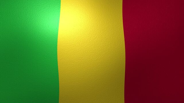 Mali national flag waving in the wind