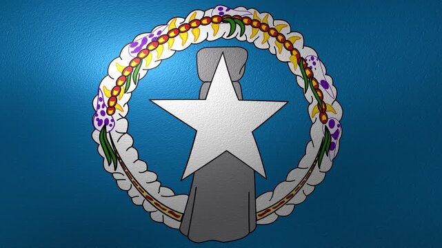 Northern Mariana Islands national flag waving