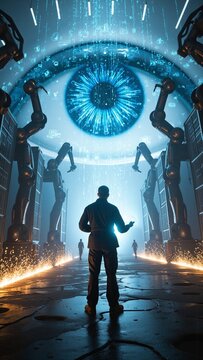 Human Fighter Resisting Artificial Intelligence Automation and Robotic Job Displacement