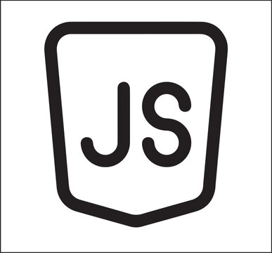 JavaScript JS programming language logo in shield emblem isolated on transparent background vector graphic design