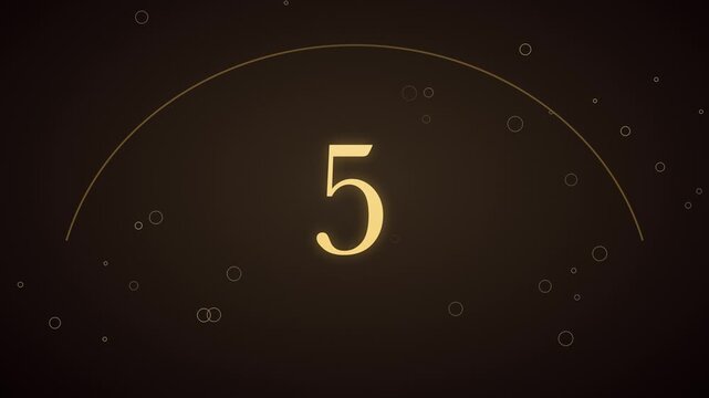 シャンパンの泡と金色の光で10から0を刻む乾杯直前の祝典カウントダウン祝典アニメーション背景