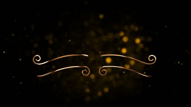luxury golden shining line design intro reveal with place for text and alpha channel