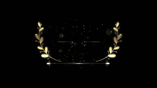 luxury golden shining line design intro reveal with place for text and alpha channel