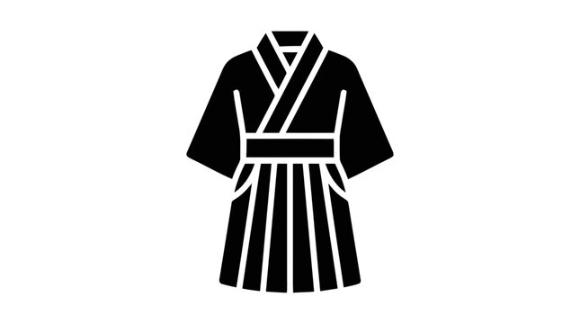 Vector illustration of kimono icon solid style on a transparent background
