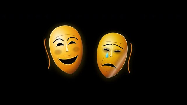 Dramatic Theater Masks 4K Animation