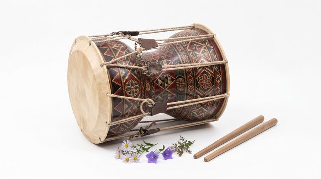 Traditional korean janggu drum isolated on white background